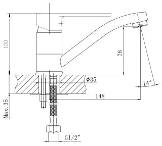 Смеситель для кухни ESKO Lagos Black LG15B черный