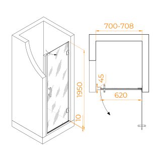 Душевая дверь RGW HO-011B 350601107-14 70см чёрный