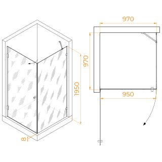 Душевой уголок RGW HO-034 35063400-11 100x100см хром