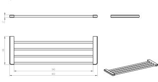 Полка для полотенец  Wonzon & Woghand WW-V3901-MB чёрный матовый