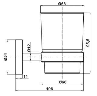Подвесной стакан Swedbe Attribut 9813B чёрный