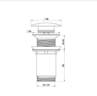 Донный клапан для раковины Wonzon & Woghand WW-88SS09-MB чёрный матовый