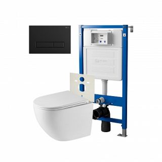 Комплект унитаза с инсталляцией Point Элемент PN48252BM с сиденьем Микролифт