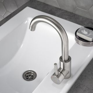 Смеситель для раковины РМС SUS124-001F-1 нержавеющая сталь