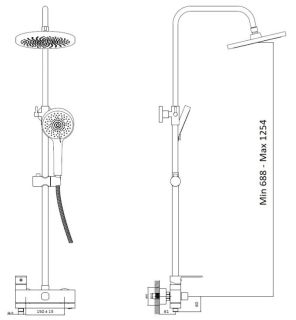 Душевая стойка Haiba HB24590-7 чёрный матовый