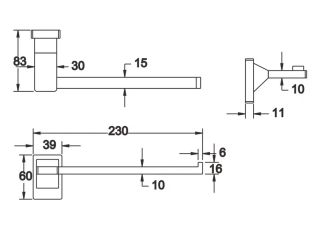 Полотенцедержатель Rose RG1606 хром
