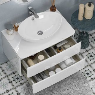 Тумба под раковину подвесная Velvex Luna tp.LUN.80.2Y, 80 см