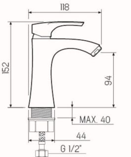 Смеситель для раковины РМС SL126-001F хром