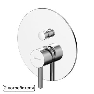 Смеситель скрытого монтажа на 2 потребителя WHITECROSS Y Y1235CR хром