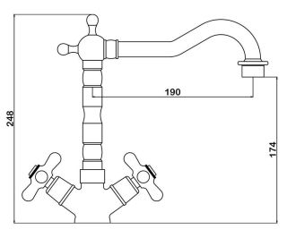 Смеситель для кухни Swedbe Selene 7142 бронза