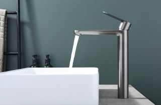 Высокий смеситель для раковины Splenka S222.15.09 графит