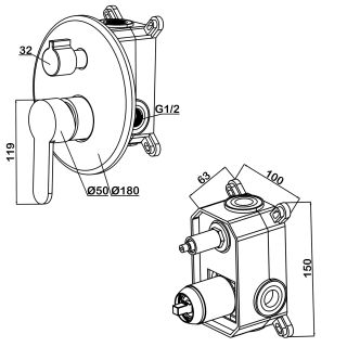 Душевой комплект Swedbe Platta 5537 хром