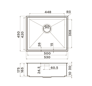 Мойка кухонная Omoikiri Kasen 53-IN сталь