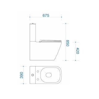 Унитаз напольный Maretti Umbria безободковый с микролифтом, UM10NBM42-844, белый