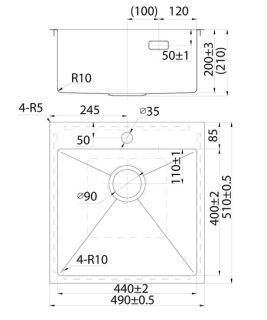 Кухонная мойка IDDIS Haze HAZ49S0i77 49см сталь