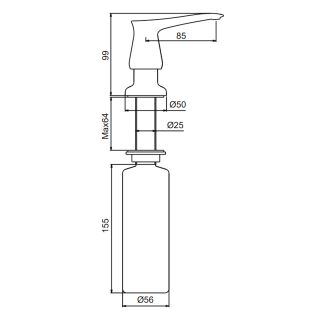 Дозатор для кухонной мойки Gappo G405-6 300 мл чёрный