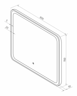 Зеркало с подсветкой Misty Капелла 80см белый