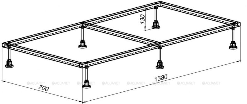 Каркас для поддона Aquanet 267179 138x70 см