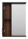 Зеркальный шкаф Misty Кедр 50см левый чёрный/орех