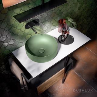 KERASAN NOLITA РАКОВИНА-ЧАША 40Х15 СМ, БЕЗ ОТВ., ЦВЕТ: VERDE MUSCHIO