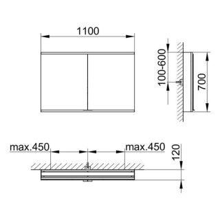 Зеркальный шкаф Keuco Royal Modular 800211110000300 110 см