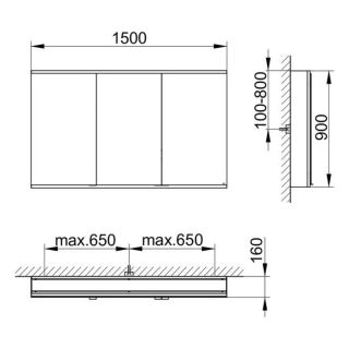Зеркальный шкаф Keuco Royal Modular 800311151100000 150 см