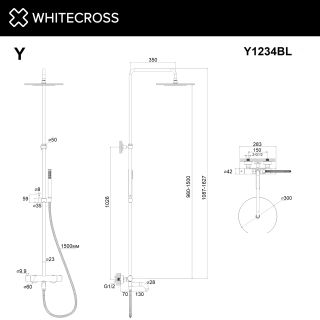 Душевая стойка термостатическая WHITECROSS Y Y1234BL чёрный матовый
