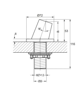 Держатель для душевой лейки Omnires на борт ванны золото H14GL