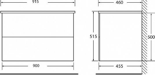 Тумба под раковину BelBagno подвесная 90x50см Rovere Moro ETNA-900-2C-SO-RW-P