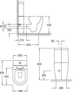 Бачок для унитаза  Jacob Delafon Soprano  ETAK212-0