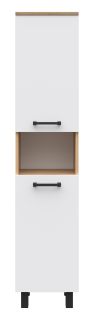 Напольный шкаф - пенал Misty Крафт 35см универсальный белый/дуб крафт золотой
