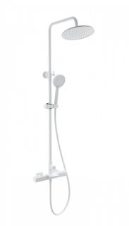 Душевая стойка Wonzon & Woghand Plate WW-C3017-A-MW с термостатом белый матовый