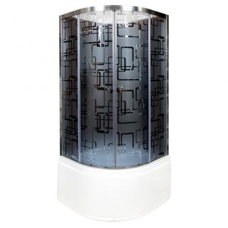 Душевая кабина Deto BМ4510 N (без крыши) BLACK 100х100х208 см