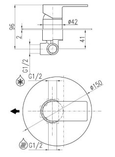 Смеситель для душа Rav Slezak Vltava VT483LCMAT Черный матовый