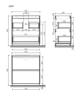 Тумба напольная под раковину Sancos Libra Floor LB80FW 80 см белый