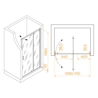 Душевая дверь RGW LE-103 711210311-11 110см хром