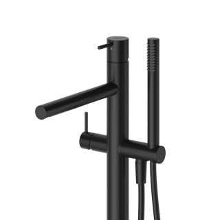 Напольный смеситель для ванны и душа CEZARES LEAF-VDP-L-NOP черный матовый