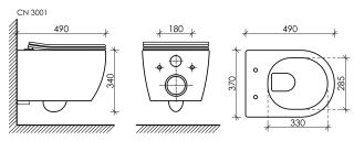 Подвесной унитаз Ceramica Nova Play CN3001 безободковый белый