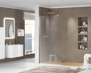 Душевая перегородка CEZARES LIBERTA-L-1-80-120-GR-Cr кронштейн 120см