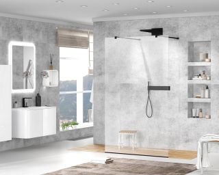 Душевая перегородка CEZARES LIBERTA-L-2-130-120-C-NERO кронштейн 120 см