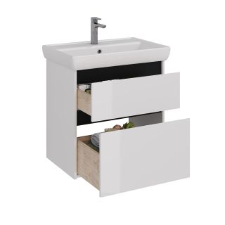 Тумба под раковину Lemark Combi LM03C70T-black 70 см белый глянец черный