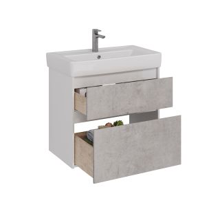 Тумба под раковину Lemark Combi LM03C80T-Beton 80 см белый глянец