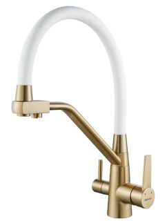 Смеситель для кухни Shevanik S968G с подключением фильтра золото