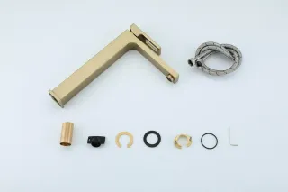 Смеситель для раковины Gappo G1017-32 золотой сатин