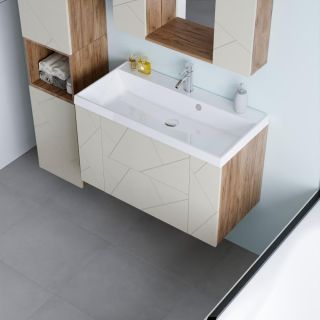 Тумба под раковину Бриклаер Кристалл 4627125416958 90 см латте