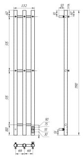 Полотенцесушитель электрический Point Деметра PN12822B П3 12x120см чёрный