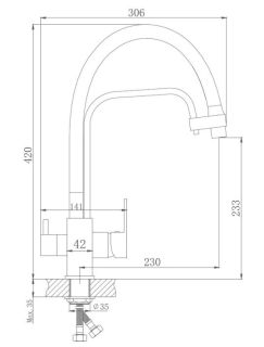 Смеситель для кухни Haiba HB76615-7 чёрный матовый