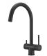 Смеситель для кухни Milacio Ultra MCU.554.TB под фильтр с краном для питьевой воды Total Black