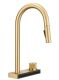 Смеситель для кухни Milacio Ultra MCU.556.GD с вытяжной лейкой и каскадным душем брашированное золото