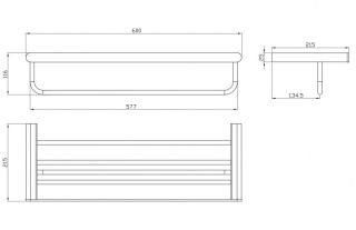 Полка для полотенец Milacio Ultra MCU.965.SS нержавеющая сталь